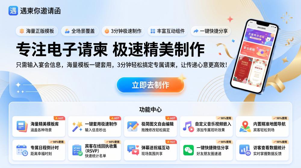 开业盛典氛围感拉满！免费电子请帖定制+氛围打造全攻略